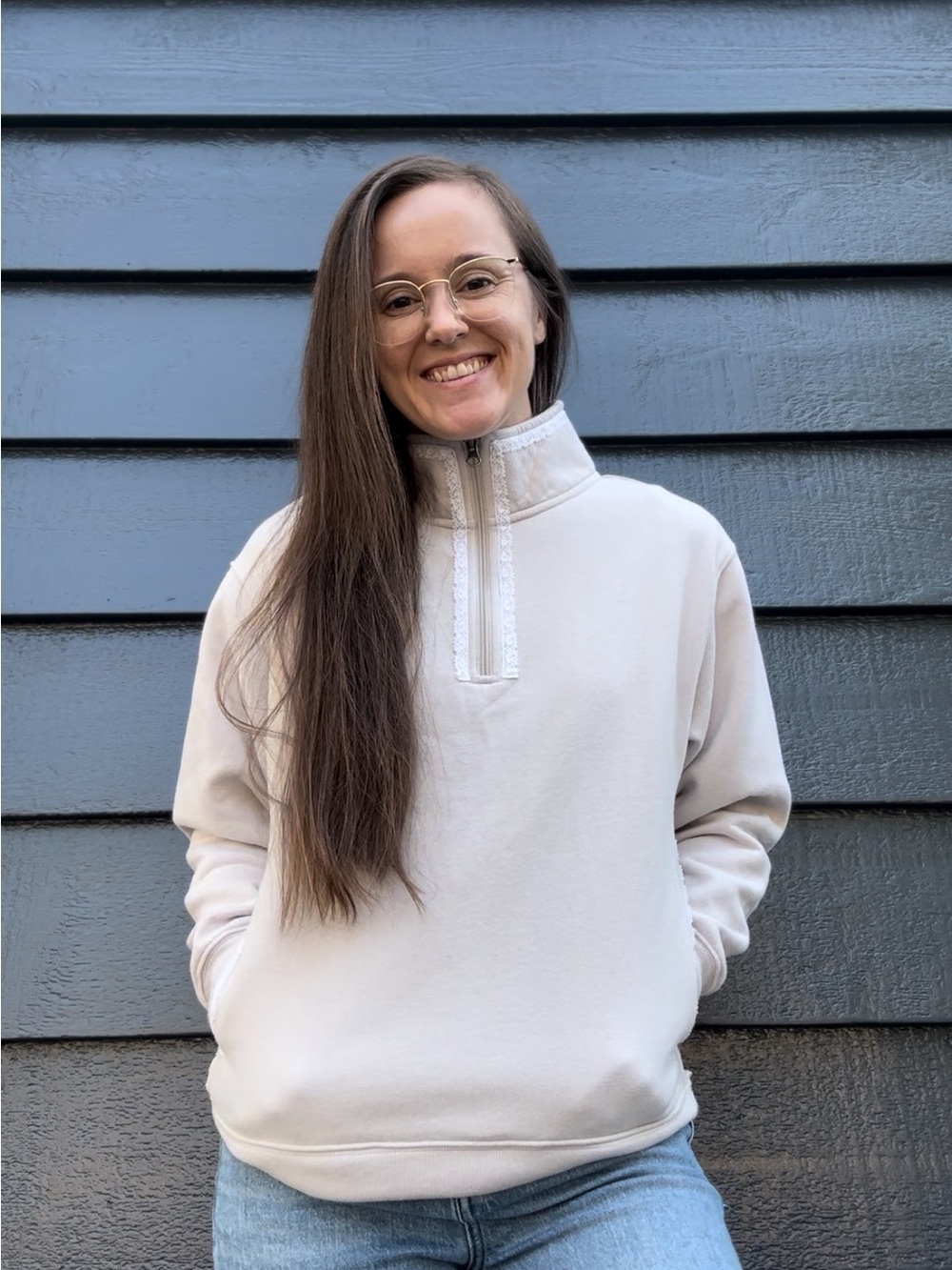 Upcycled Half Zip Sweater